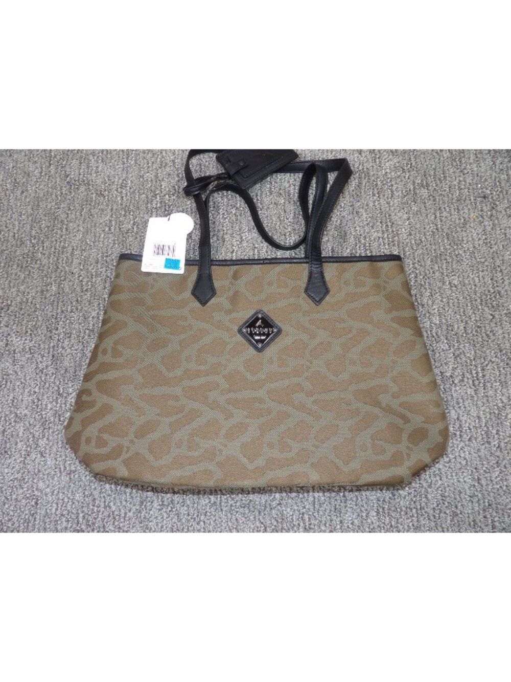 Jordan Womens Light Olive Tote Bag With Black Handles Fits 13" Laptop Camouflage